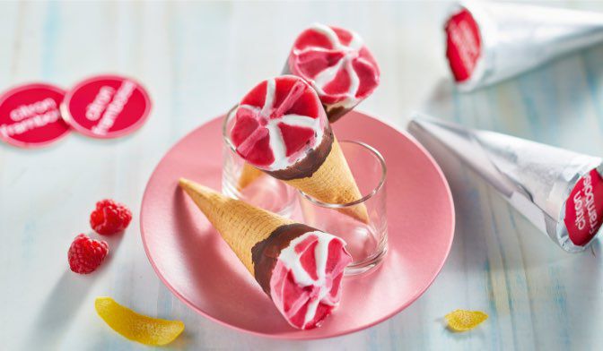 6 cônes citron-framboise